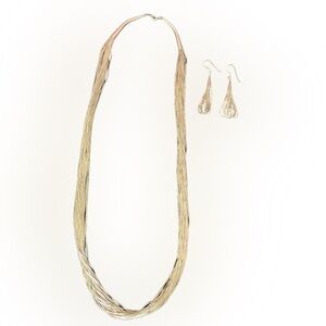 Sterling Liquid Silver Necklace and Earrings Set